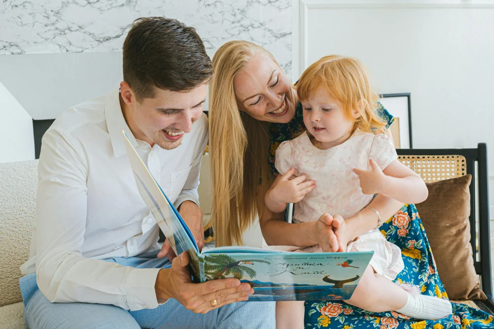 Family reading together