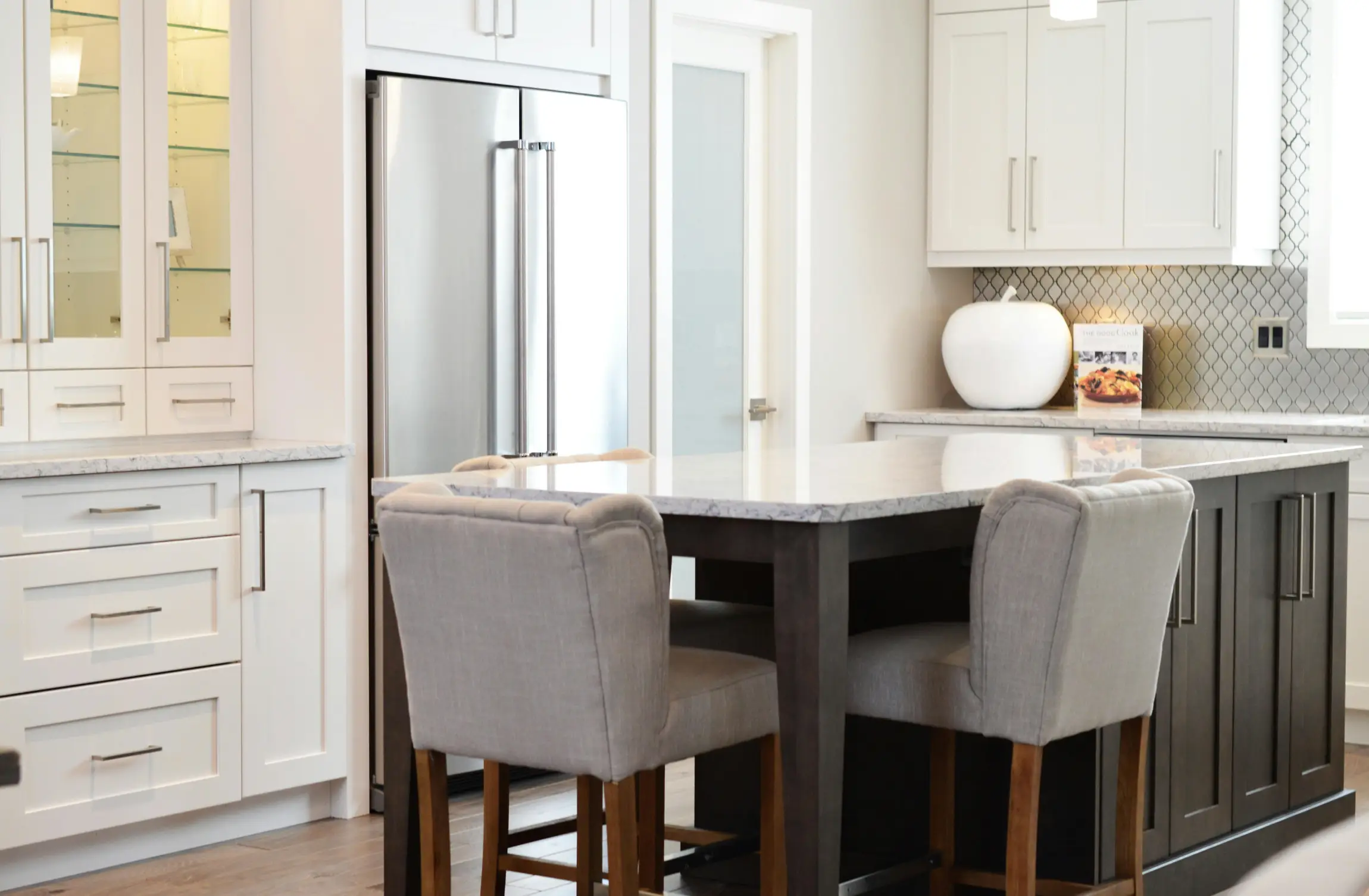 Kitchen with barstools